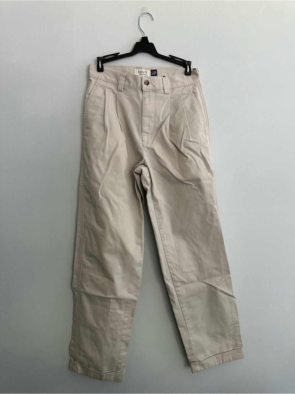 Vintage 90s GAP Easy Fit Pleated Chinos Khaki 29/30